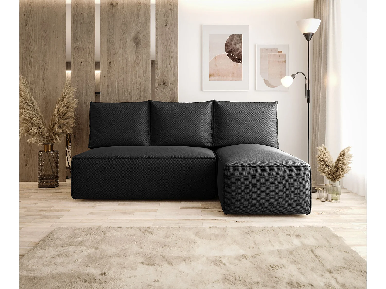 ECKSOFA mit Schlaffunktion SAVIO MINI Curio 97 Dunkelgrau Rechts L-Form Sofa mit Stauraum Bettkasten Wohnzimmersofa Couch Sofa Bettsofa Bettkasten Bettcouch