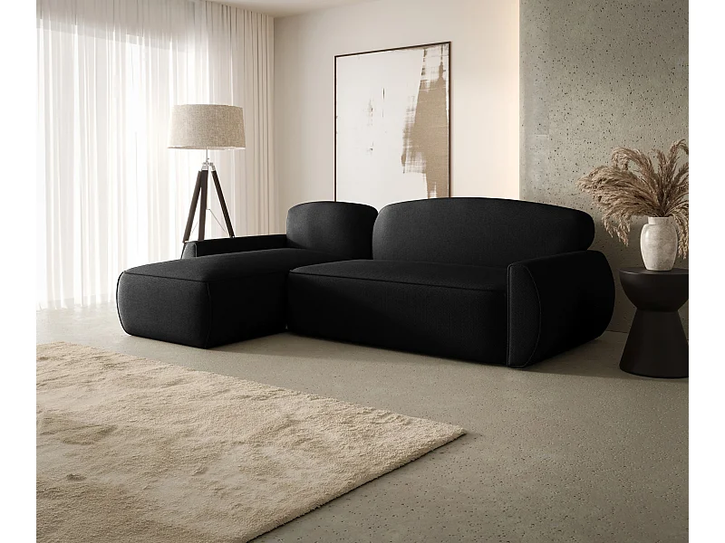ECKSOFA mit Schlaffunktion LUCAS Curio 99 Schwarz Links L-Form Sofa mit Stauraum Bettkasten Wohnzimmersofa Couch Sofa Bettsofa Bettkasten Bettcouch
