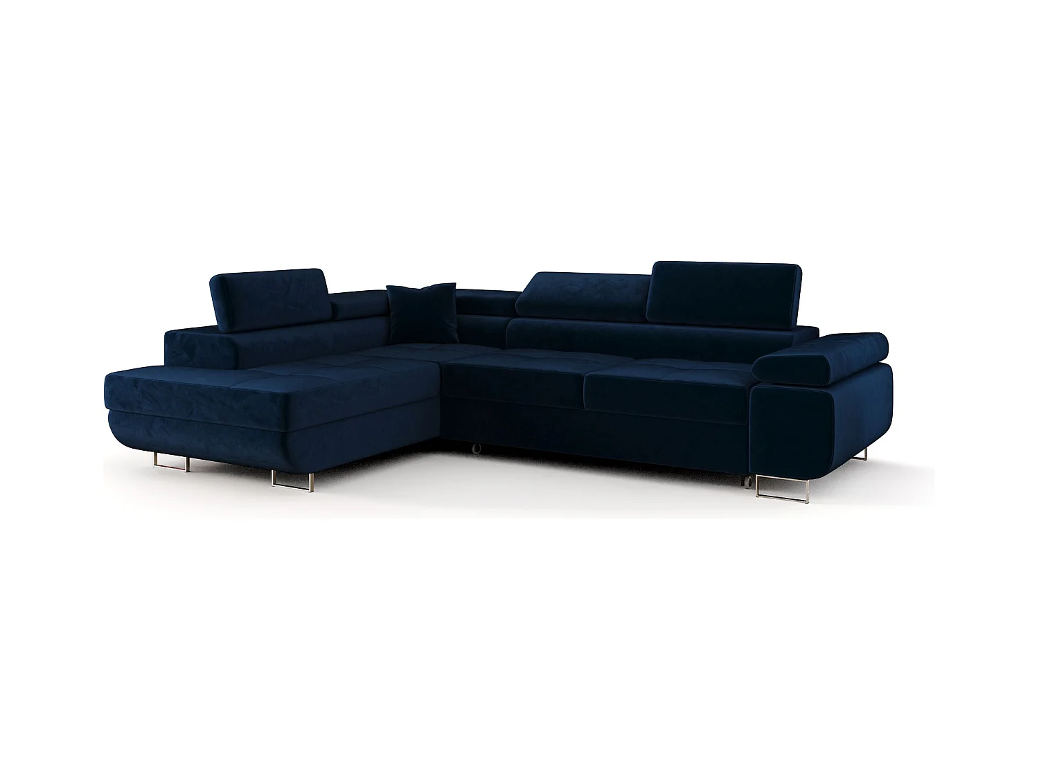 ECKSOFA EMILY mit Schlaffunktion Monolith 77 Dunkelblau Links L-Form Sofa mit Stauraum Bettkasten Wohnzimmersofa Couch Sofa Bettsofa Bettkasten Bettcouch