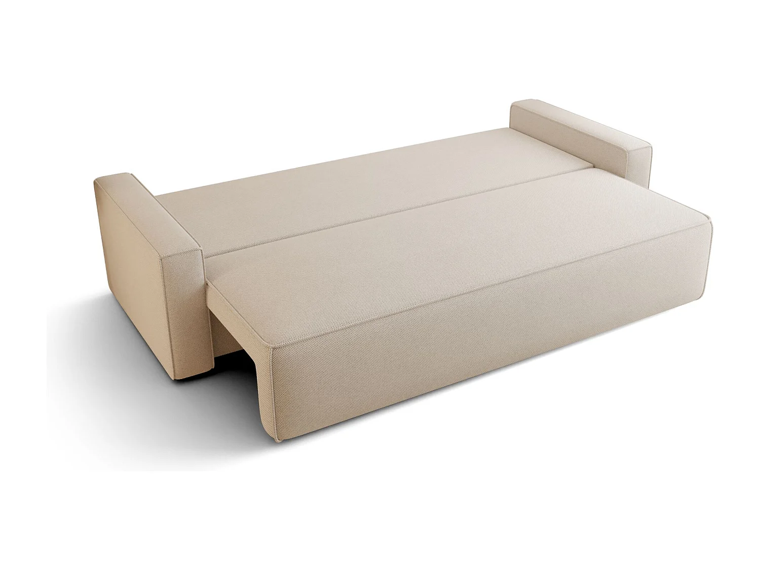 Sofa SAVIO Poso 100 ecru z pojemnikiem na pościel sofa do salonu, sofa rozkładana, sofa z pojemnikiem