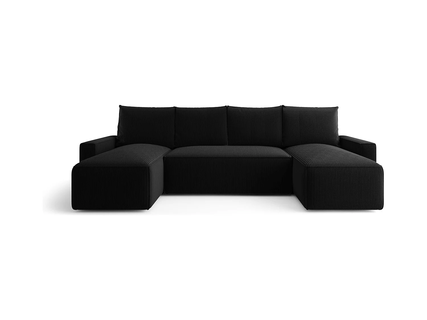 Narożnik z funkcją spania SAVIO U Poso 135 czarny U-Form Sofa z pojemnikiem na pościel sofa do salonu, sofa rozkładana, sofa z pojemnikiem