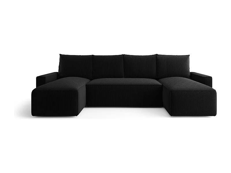 ECKSOFA mit Schlaffunktion SAVIO U Poso 135 Schwarz U-Form Sofa mit Stauraum Bettkasten Wohnzimmersofa Couch Sofa Bettsofa Bettkasten Bettcouch