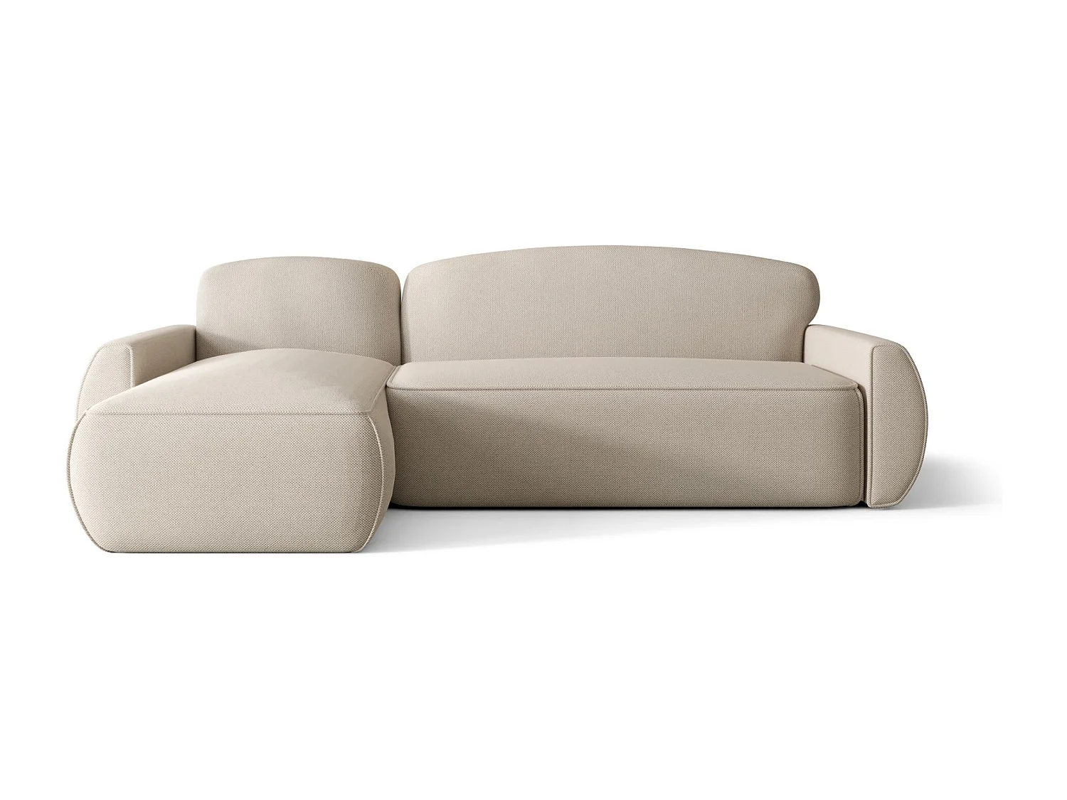 ECKSOFA mit Schlaffunktion LUCAS Curio 09 Ecru Links L-Form Sofa mit Stauraum Bettkasten Wohnzimmersofa Couch Sofa Bettsofa Bettkasten Bettcouch