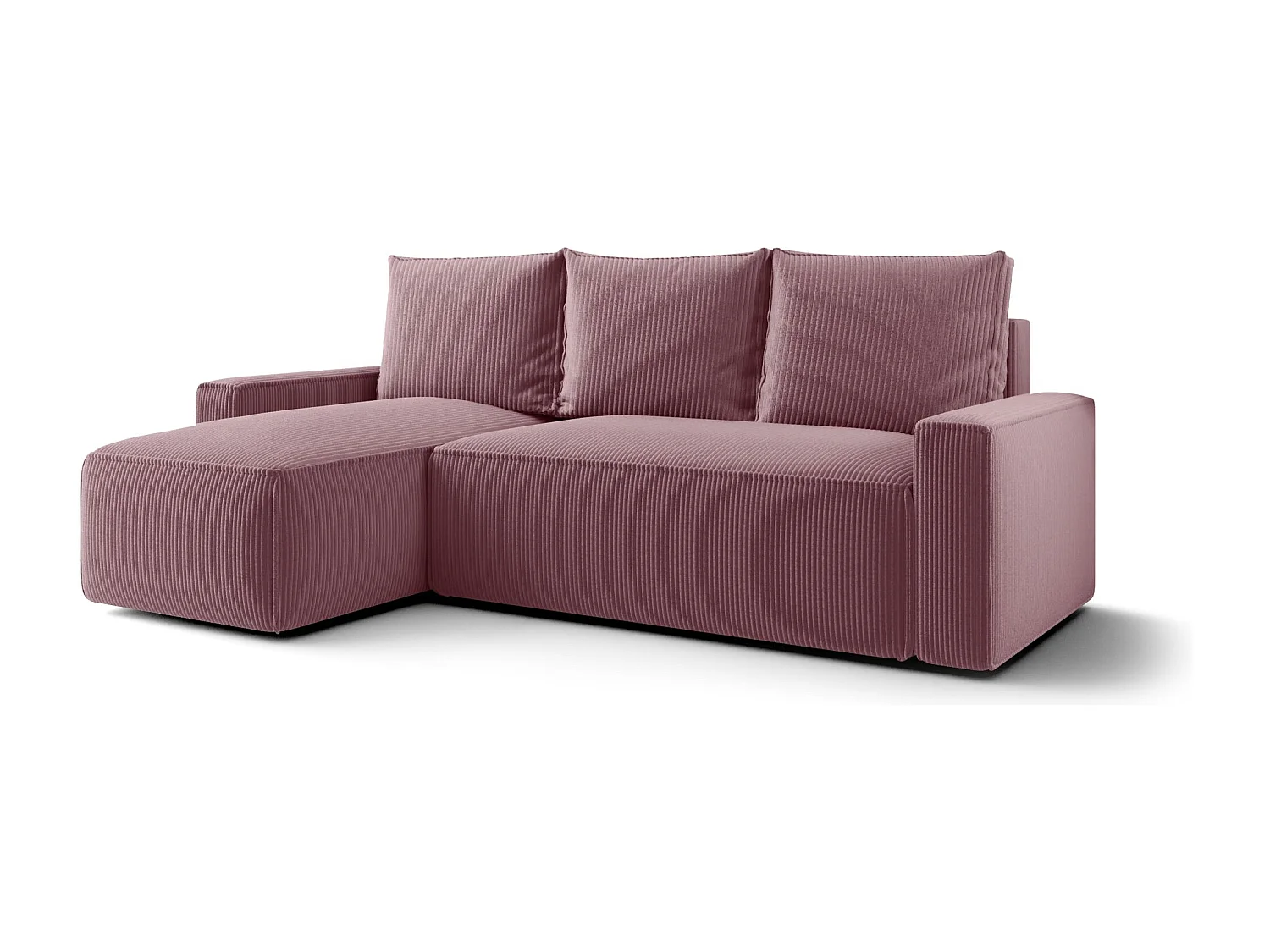 ECKSOFA mit Schlaffunktion SAVIO Poso 130 Violett Links L-Form Sofa mit Stauraum Bettkasten Wohnzimmersofa Couch Sofa Bettsofa Bettkasten Bettcouch