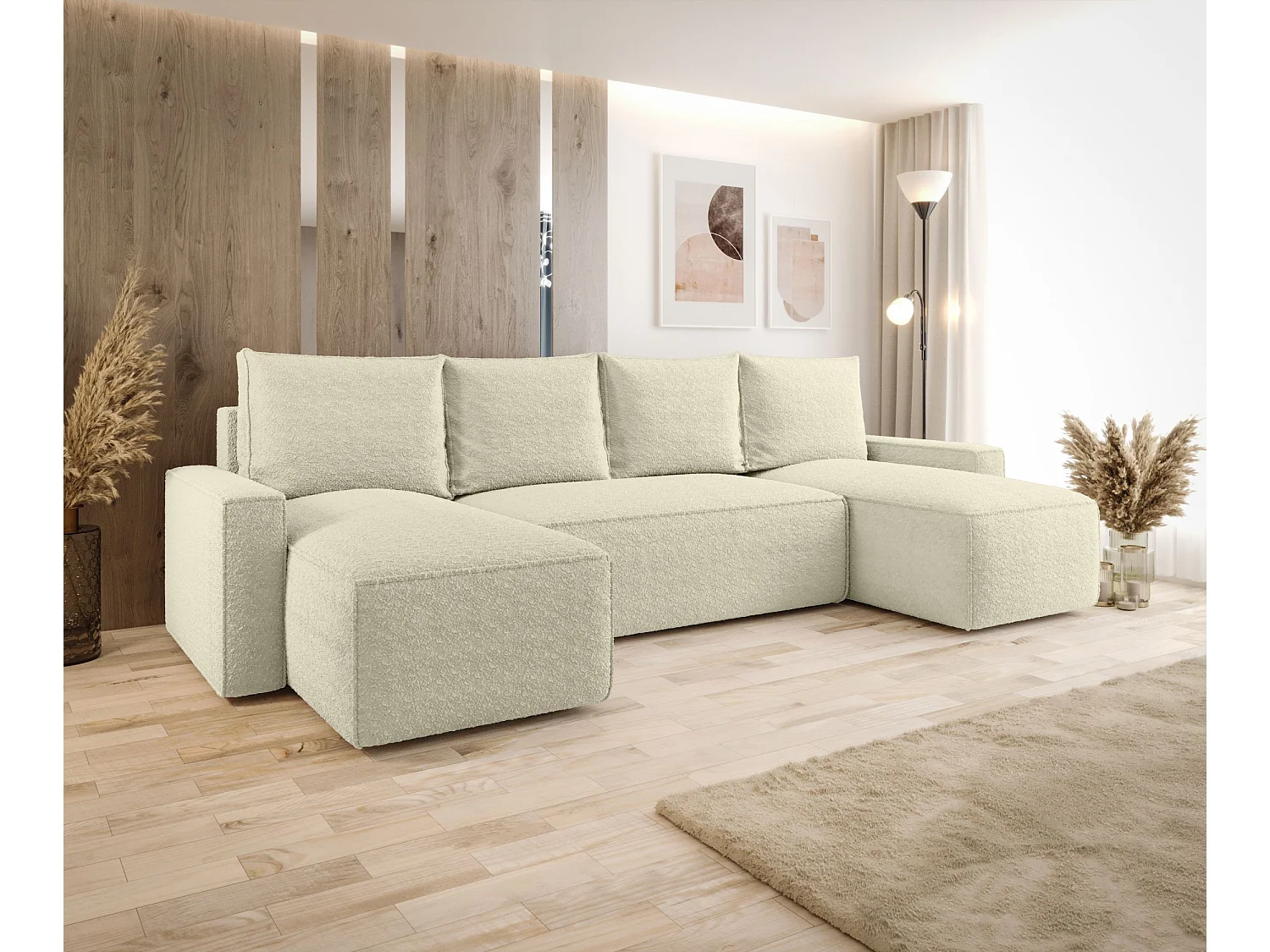 Hoekbank met slaapfunctie SAVIO U Quelle 02 U-Form Sofa met opbergruimte woonkamerbank, slaapbank, bank met opbergruimte