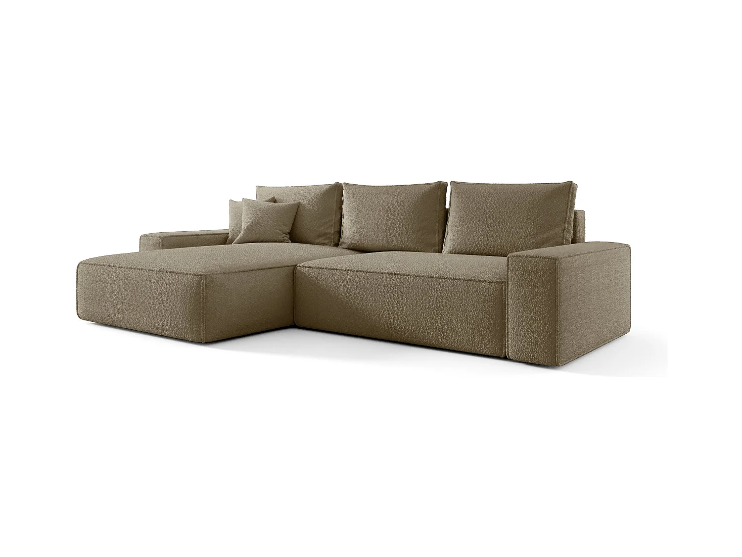 ECKSOFA MONA mit Schlaffunktion QUELLE 18 Hellbraun Links L-Form Sofa mit Stauraum Bettkasten Wohnzimmersofa Couch Sofa Bettsofa Bettkasten Bettcouch