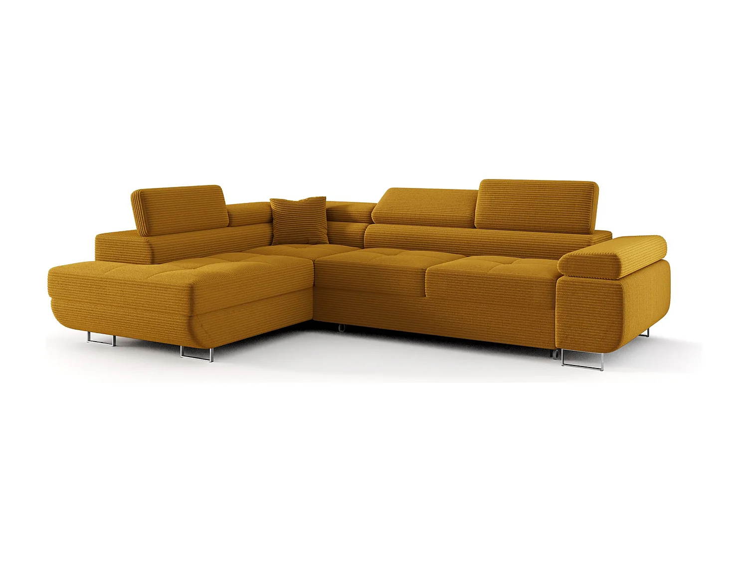 ECKSOFA EMILY mit Schlaffunktion Poso 01 Orange Links L-Form Sofa mit Stauraum Bettkasten Wohnzimmersofa Couch Sofa Bettsofa Bettkasten Bettcouch