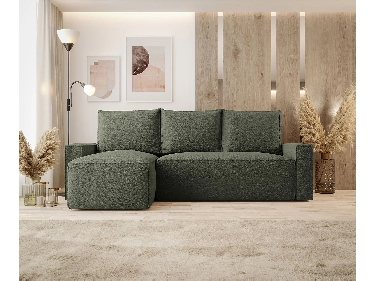 ECKSOFA mit Schlaffunktion SAVIO Quelle 37 Dunkelgrün Links L-Form Sofa mit Stauraum Bettkasten Wohnzimmersofa Couch Sofa Bettsofa Bettkasten Bettcouch