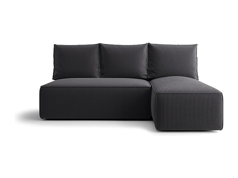 Hoekbank met slaapfunctie SAVIO MINI Poso 34 grijs rechts L-vormige bank met opbergruimte woonkamerbank, slaapbank, bank met opbergruimte