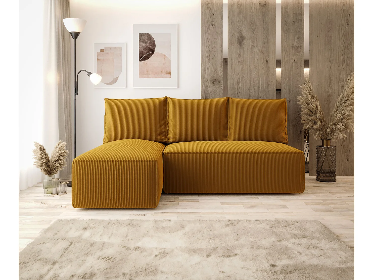 ECKSOFA mit Schlaffunktion SAVIO MINI Poso 01 Orange Links L-Form Sofa mit Stauraum Bettkasten Wohnzimmersofa Couch Sofa Bettsofa Bettkasten Bettcouch