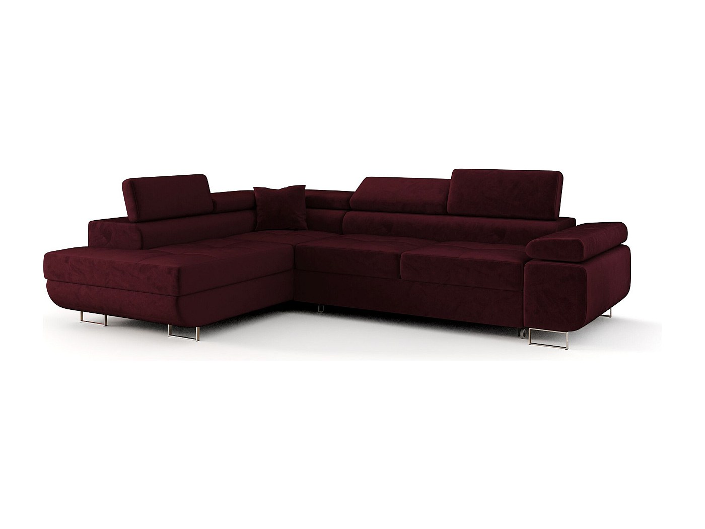 ECKSOFA EMILY mit Schlaffunktion Monolith 69 Rot Links L-Form Sofa mit ...