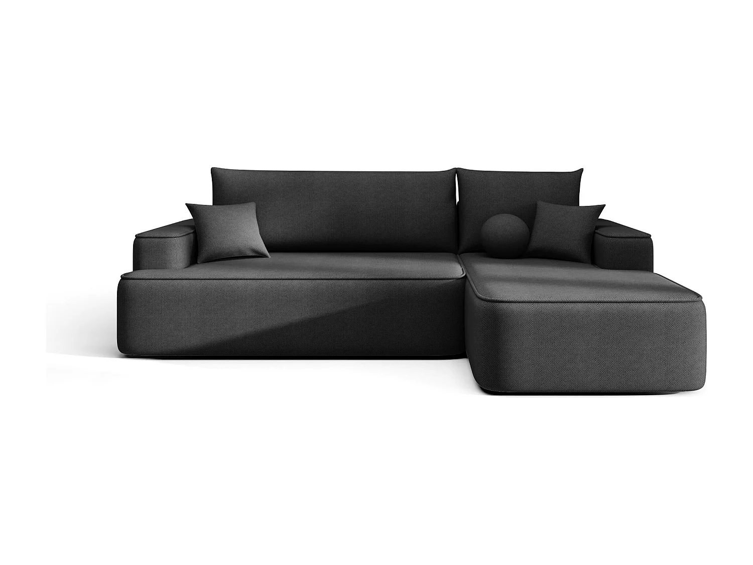 ECKSOFA mit Schlaffunktion FIGO Curio 97 Dunkelgrau Rechts L-Form Sofa mit Stauraum Bettkasten Wohnzimmersofa Couch Sofa Bettsofa Bettkasten Bettcouch