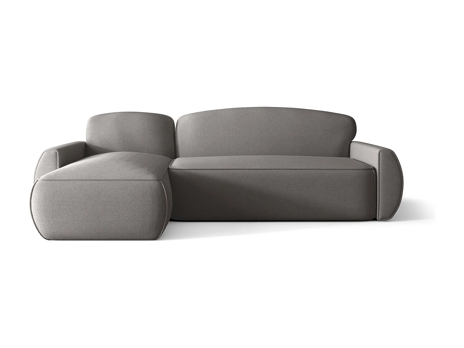 Narożnik z funkcją spania LUCAS Curio 83 szary lewy sofa w kształcie L z pojemnikiem na pościel sofa do salonu, sofa rozkładana, sofa z pojemnikiem