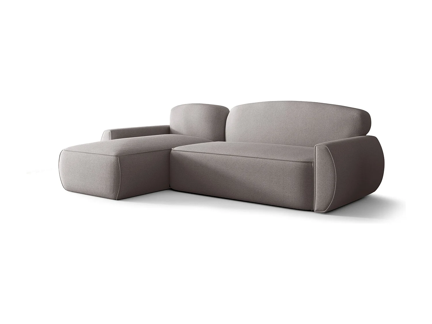 Narożnik z funkcją spania LUCAS Curio 83 szary lewy sofa w kształcie L z pojemnikiem na pościel sofa do salonu, sofa rozkładana, sofa z pojemnikiem