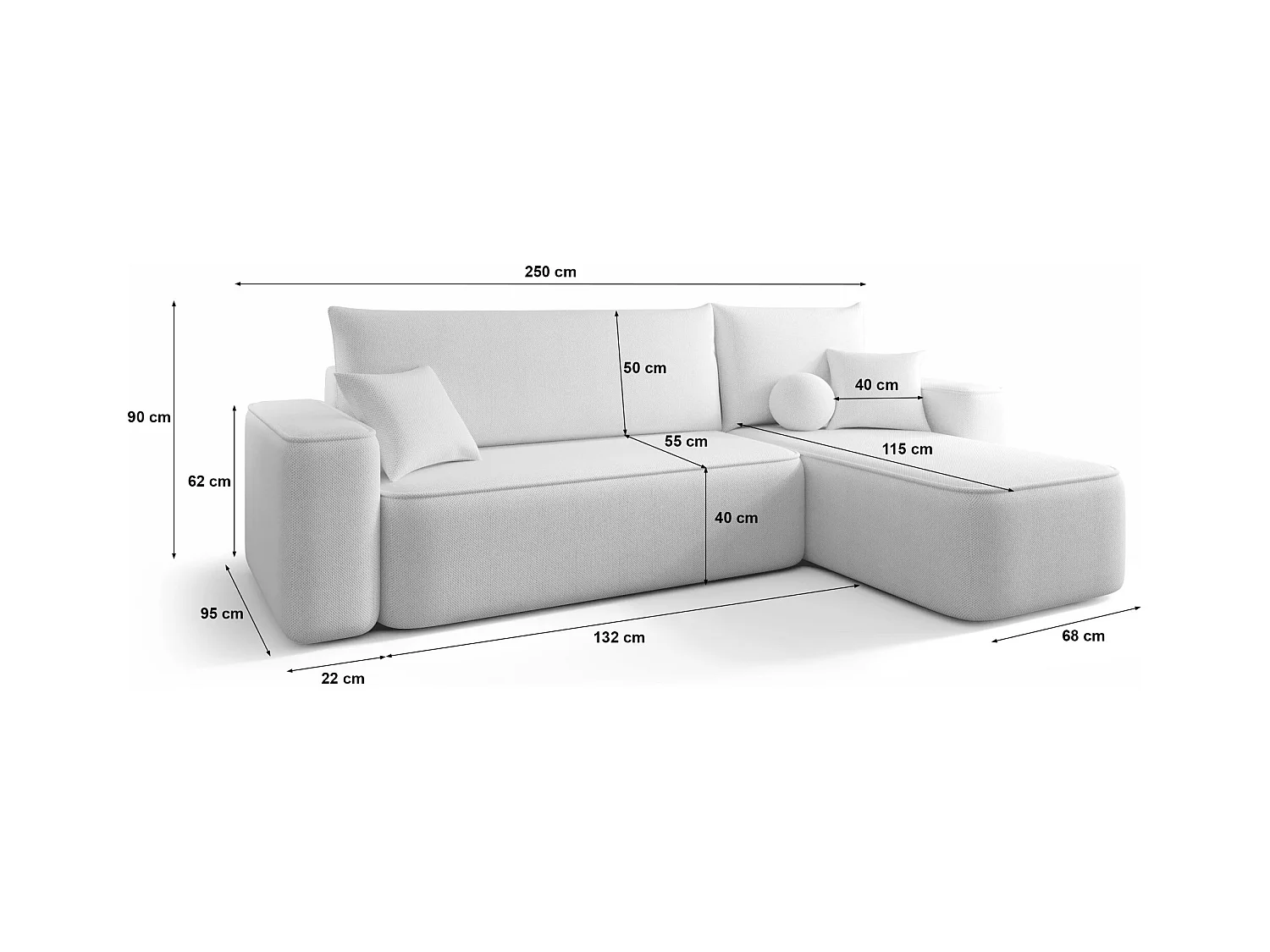 ECKSOFA mit Schlaffunktion SENNO Quelle 03 Beige Links L-Form Sofa mit Stauraum Bettkasten Wohnzimmersofa Couch Sofa Bettsofa Bettkasten Bettcouch
