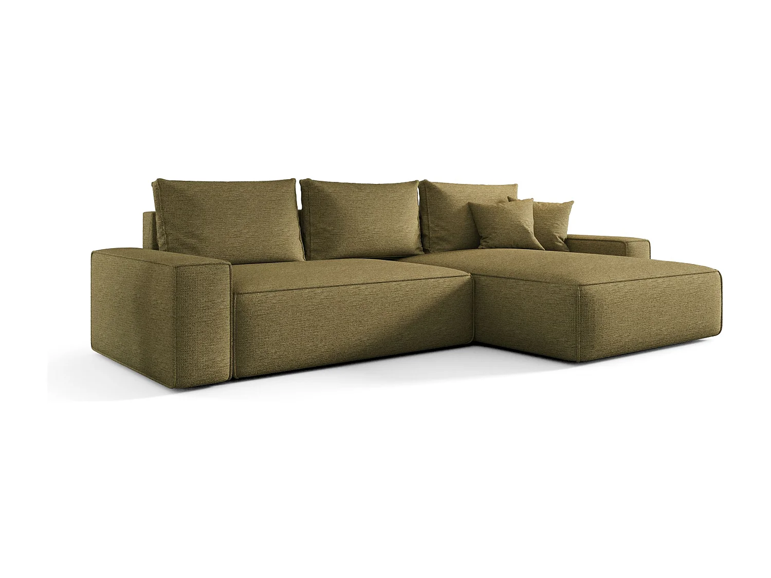 ECKSOFA MONA mit Schlaffunktion ARAGON 35 Hellgrün Rechts L-Form Sofa mit Stauraum Bettkasten Wohnzimmersofa Couch Sofa Bettsofa Bettkasten Bettcouch
