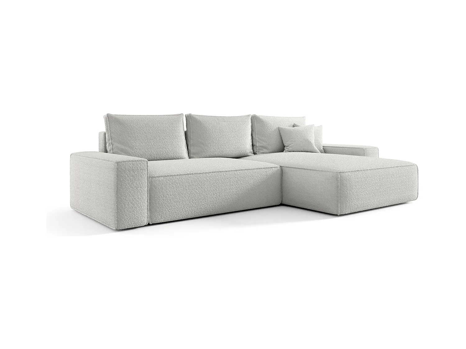 ECKSOFA MONA mit Schlaffunktion QUELLE 01 Weiß Rechts L-Form Sofa mit Stauraum Bettkasten Wohnzimmersofa Couch Sofa Bettsofa Bettkasten Bettcouch