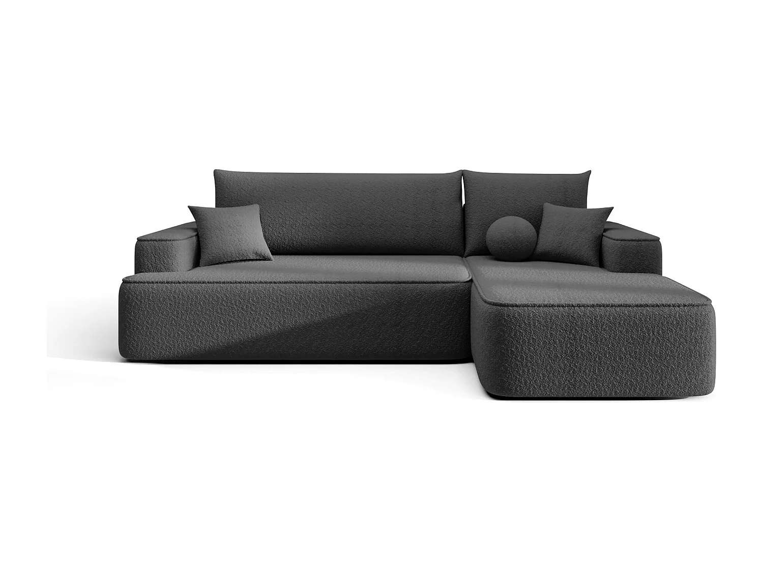ECKSOFA mit Schlaffunktion FIGO Quelle 92 Dunkelgrau Rechts L-Form Sofa mit Stauraum Bettkasten Wohnzimmersofa Couch Sofa Bettsofa Bettkasten Bettcouch