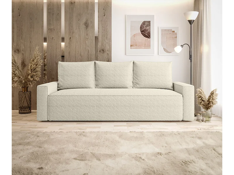 SOFA SAVIO Quelle 03 Beige mit Stauraum Bettkasten Wohnzimmersofa Couch Sofa Bettsofa Bettkasten Bettcouch