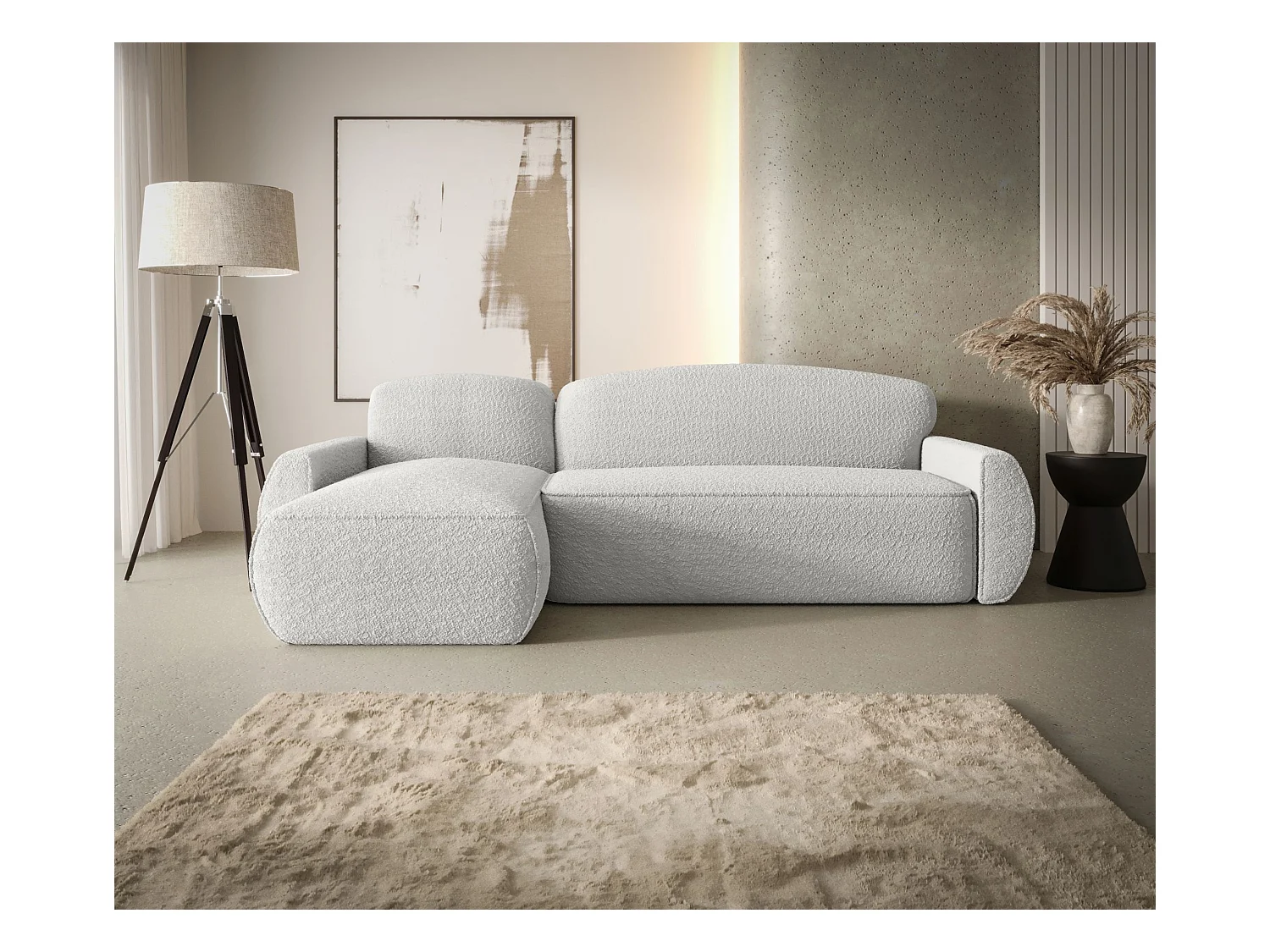 Hoekbank met slaapfunctie LUCAS Quelle 01 wit links L-vormige bank met opbergruimte woonkamerbank, slaapbank, bank met opbergruimte