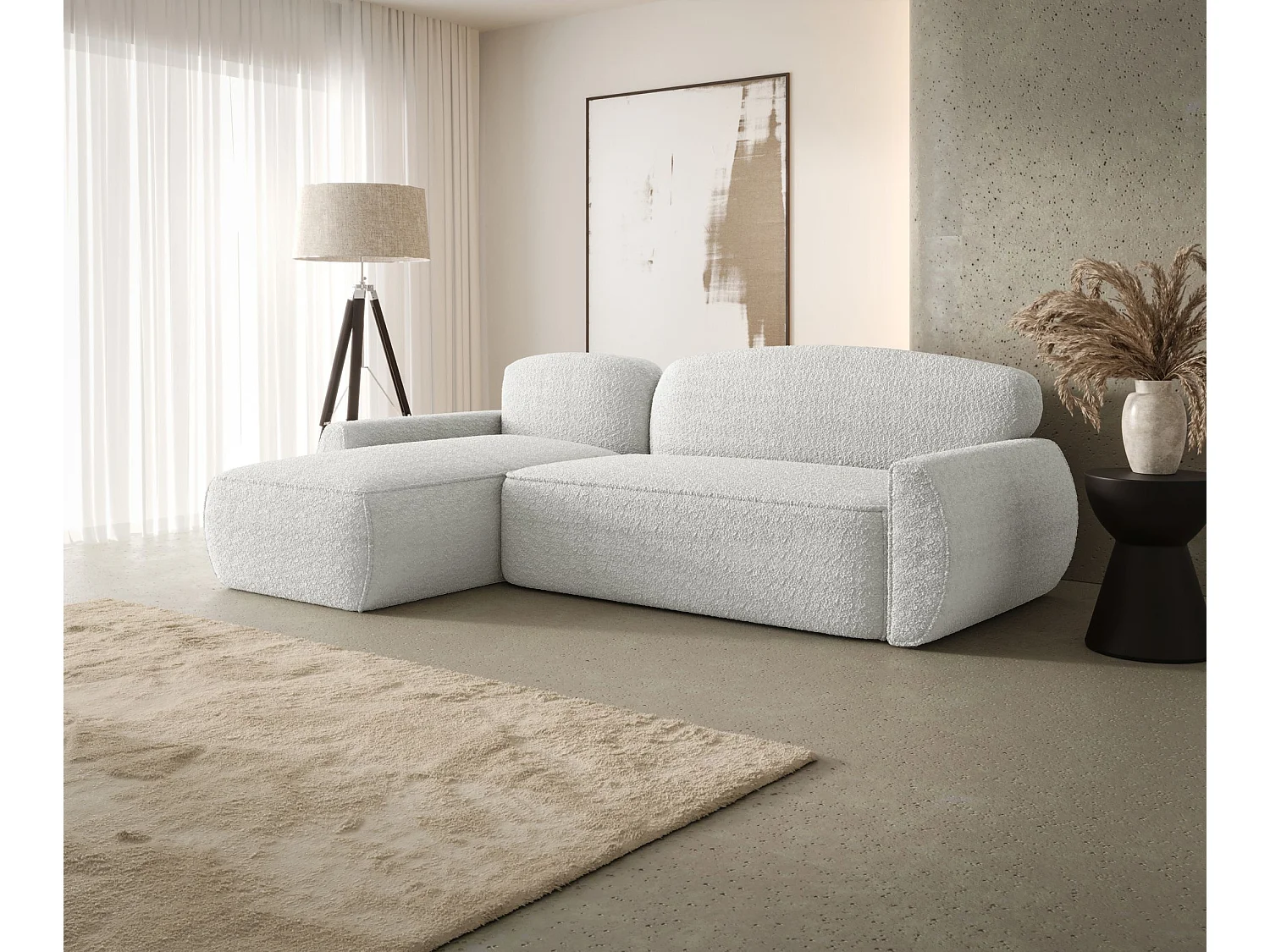 ECKSOFA mit Schlaffunktion LUCAS Quelle 01 Weiß Links L-Form Sofa mit Stauraum Bettkasten Wohnzimmersofa Couch Sofa Bettsofa Bettkasten Bettcouch