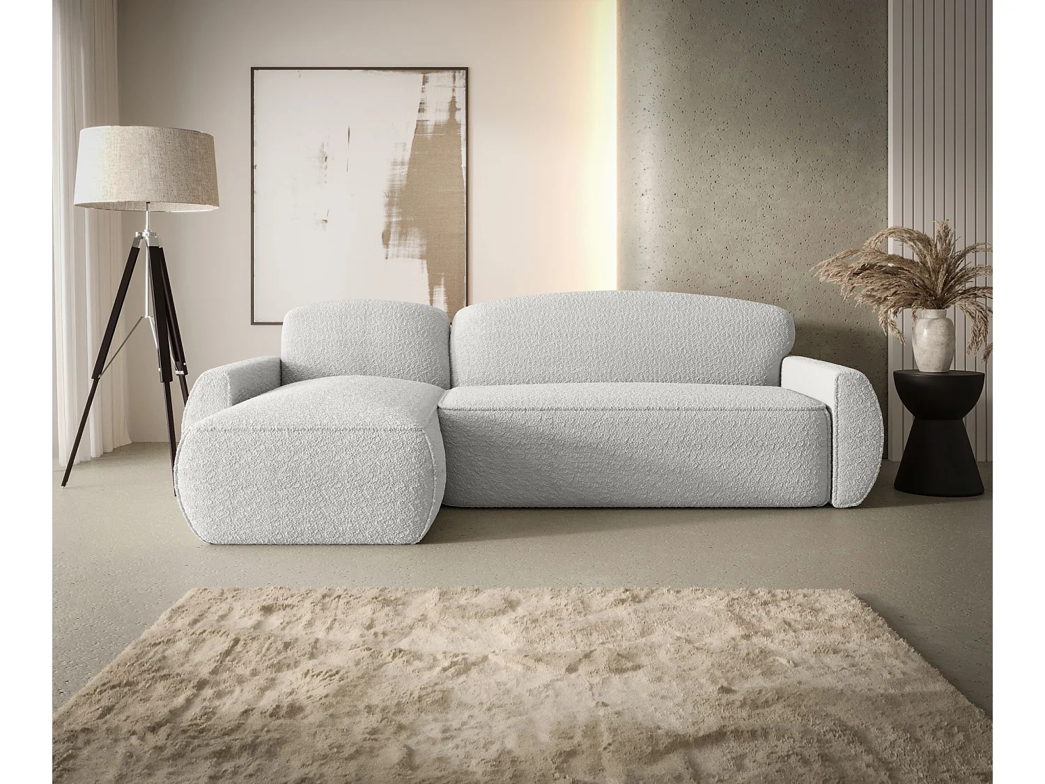 ECKSOFA mit Schlaffunktion LUCAS Quelle 01 Weiß Links L-Form Sofa mit Stauraum Bettkasten Wohnzimmersofa Couch Sofa Bettsofa Bettkasten Bettcouch