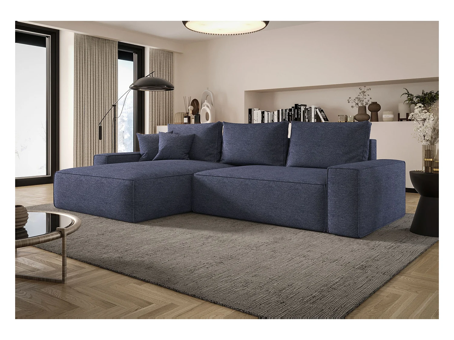 Hoekbank MONA met slaapfunctie ARAGON 74 links L-vormige bank met opbergruimte woonkamerbank slaapbank met opbergruimte