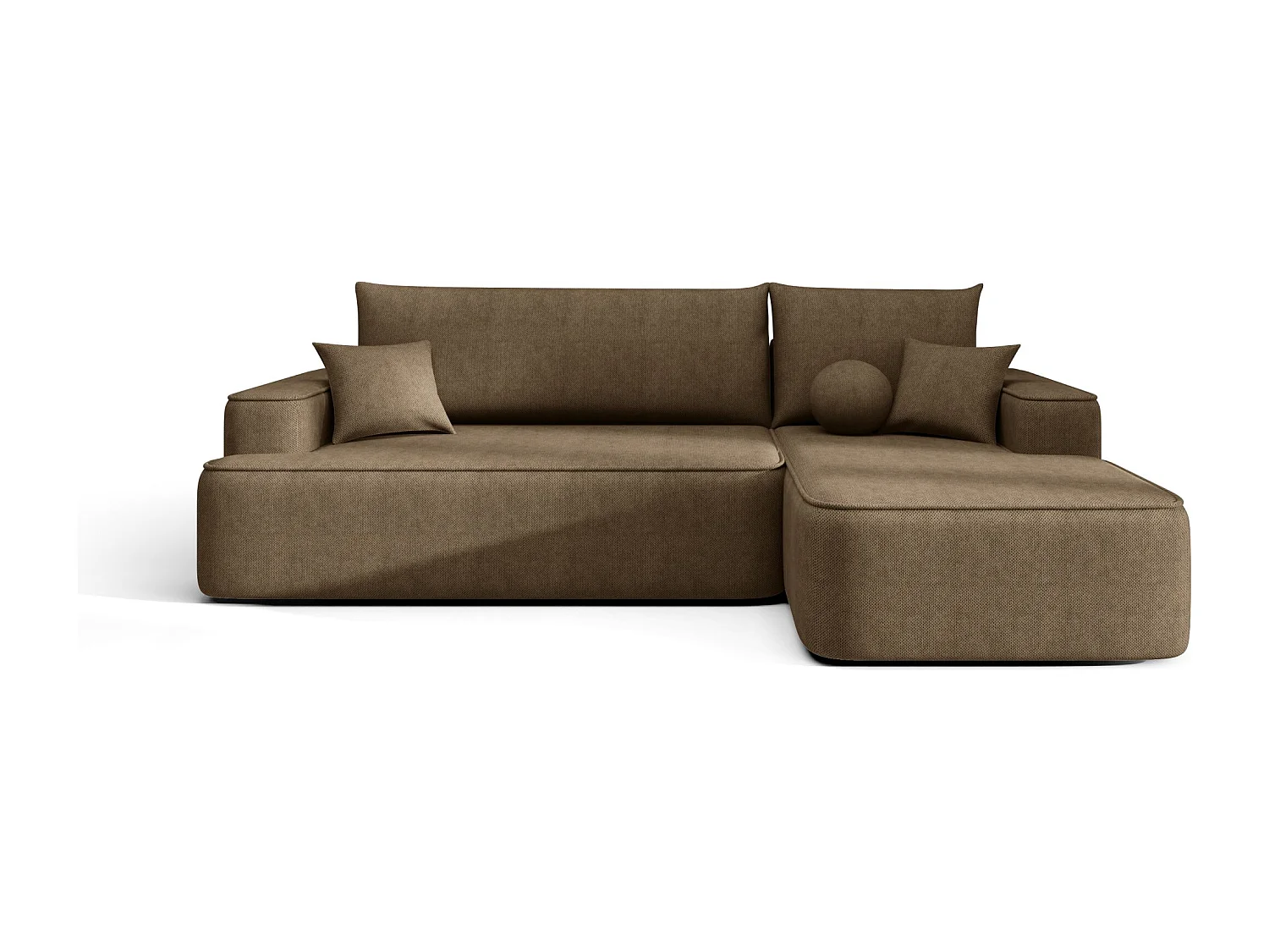 ECKSOFA mit Schlaffunktion FIGO Curio 20 Braun Rechts L-Form Sofa mit Stauraum Bettkasten Wohnzimmersofa Couch Sofa Bettsofa Bettkasten Bettcouch