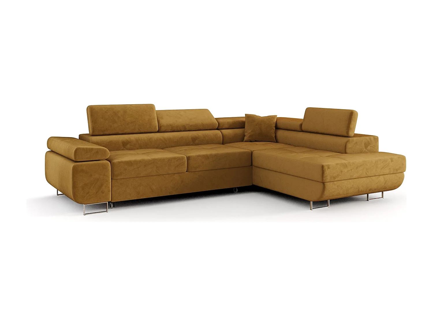 ECKSOFA EMILY mit Schlaffunktion Monolith 48 Orange Rechts L-Form Sofa mit Stauraum Bettkasten Wohnzimmersofa Couch Sofa Bettsofa Bettkasten Bettcouch