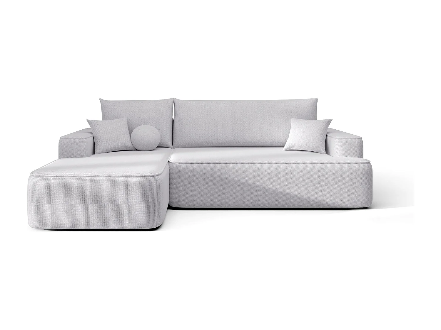 NAROŻNIK FIGO z funkcją spania Curio 80 Jasnoszary Lewy Sofa w kształcie L z pojemnikiem na pościel, sofa rozkładana, sofa do salonu