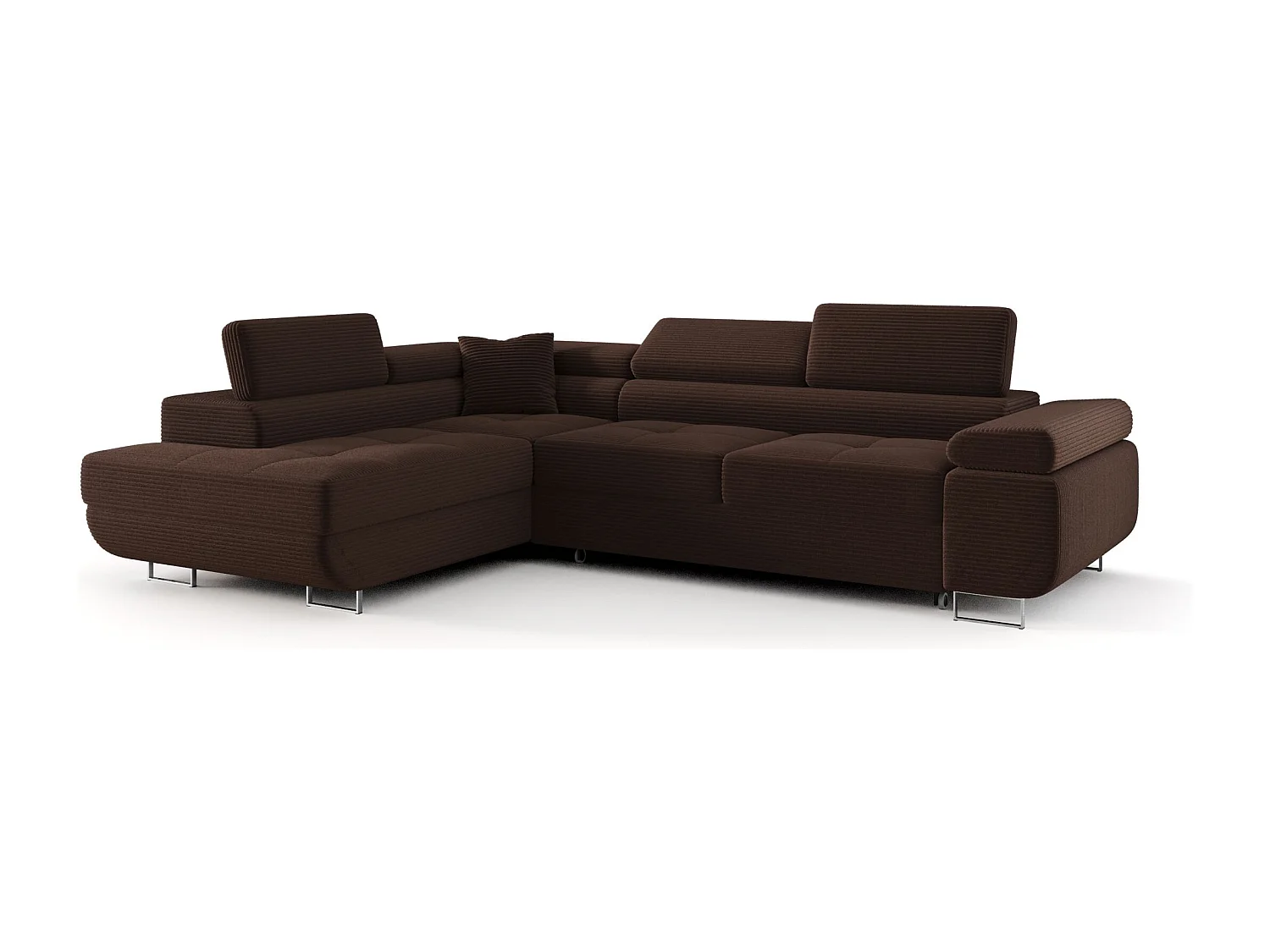 ECKSOFA EMILY mit Schlaffunktion Poso 06 Braun Links L-Form Sofa mit Stauraum Bettkasten Wohnzimmersofa Couch Sofa Bettsofa Bettkasten Bettcouch