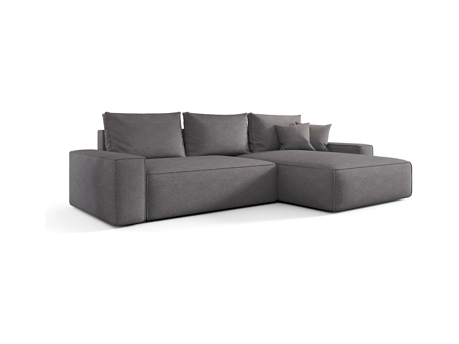 Narożnik MONA z funkcją spania ARAGON 93 szary prawy sofa w kształcie litery L z pojemnikiem na pościel sofa do salonu kanapa sofa rozkładana kanapa z pojemnikiem