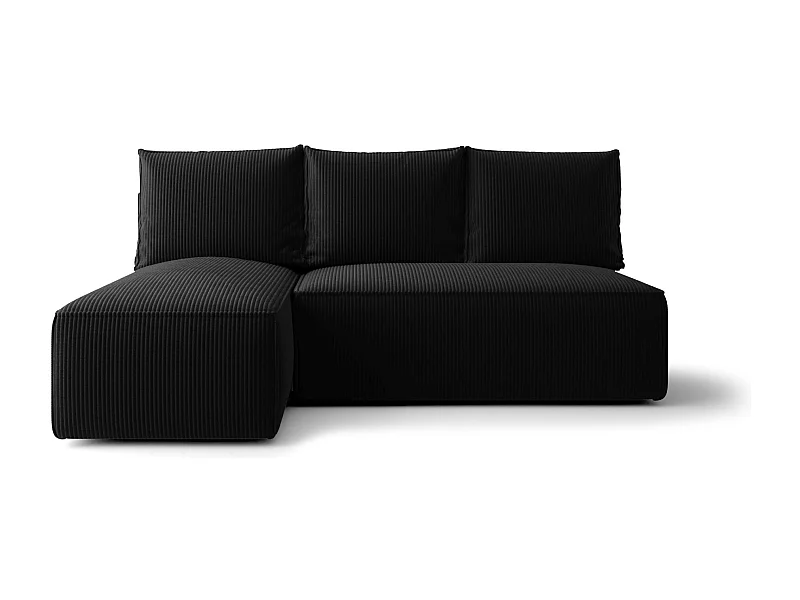 ECKSOFA mit Schlaffunktion SAVIO MINI Poso 135 Schwarz Links L-Form Sofa mit Stauraum Bettkasten Wohnzimmersofa Couch Sofa Bettsofa Bettkasten Bettcouch