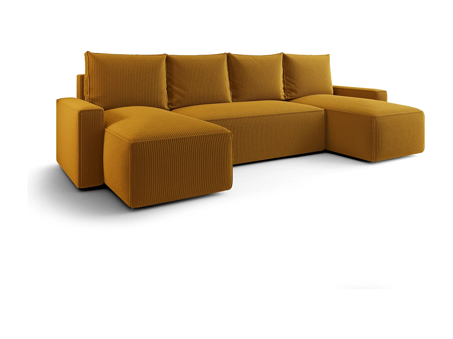 ECKSOFA mit Schlaffunktion SAVIO U Poso 01 Orange U-Form Sofa mit Stauraum Bettkasten Wohnzimmersofa Couch Sofa Bettsofa Bettkasten Bettcouch