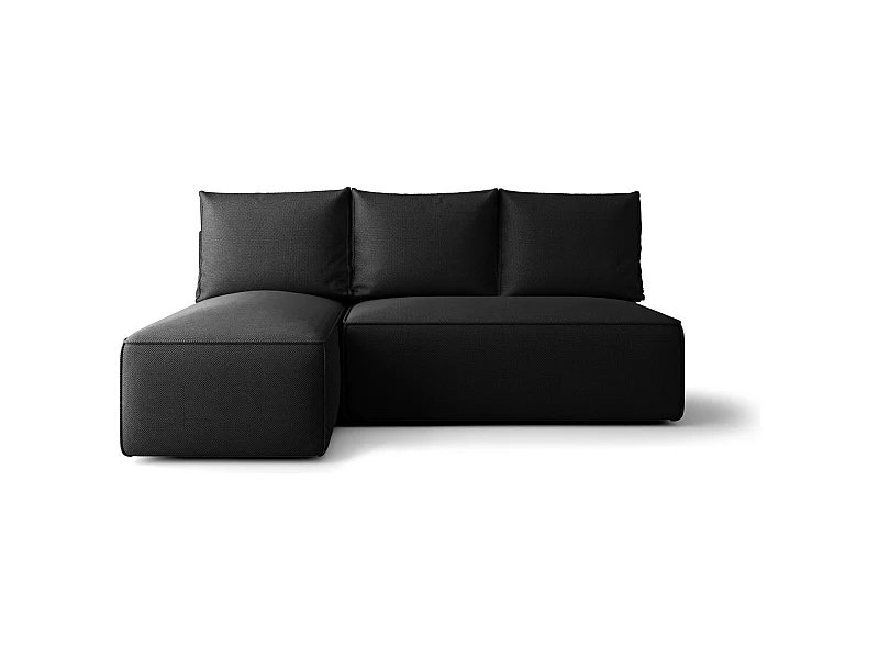 ECKSOFA mit Schlaffunktion SAVIO MINI Curio 99 Schwarz Links L-Form Sofa mit Stauraum Bettkasten Wohnzimmersofa Couch Sofa Bettsofa Bettkasten Bettcouch