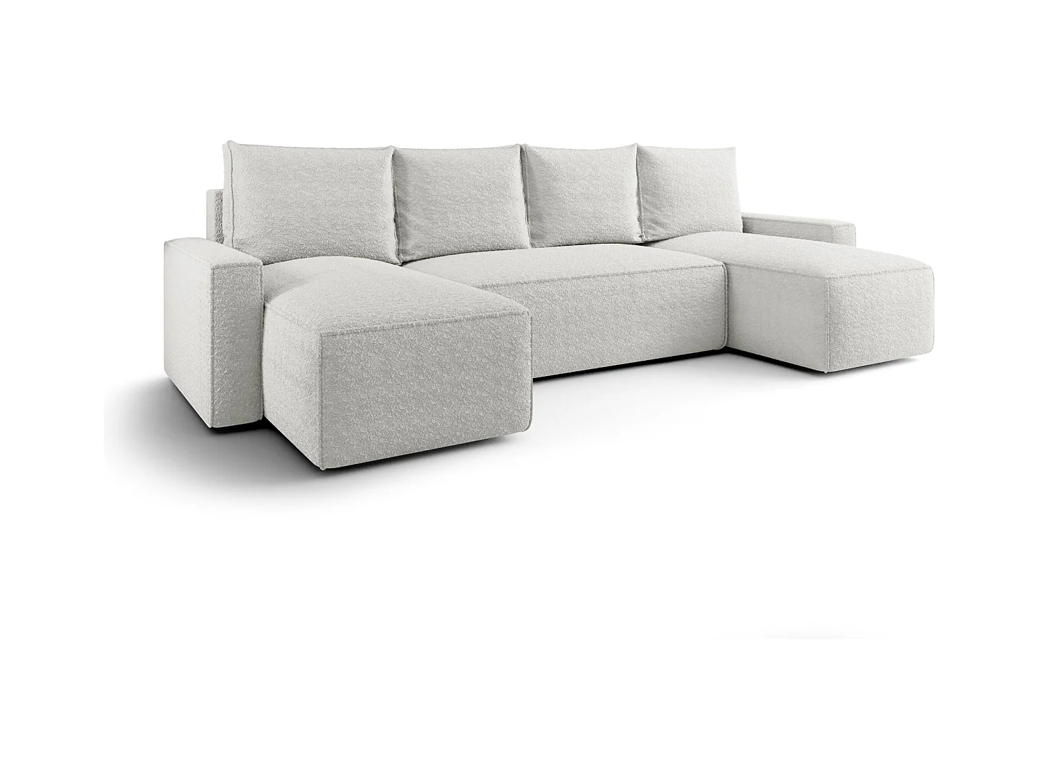 Narożnik z funkcją spania SAVIO U Quelle 01 kremowy U-Form Sofa z pojemnikiem na pościel sofa do salonu, sofa rozkładana, sofa z pojemnikiem