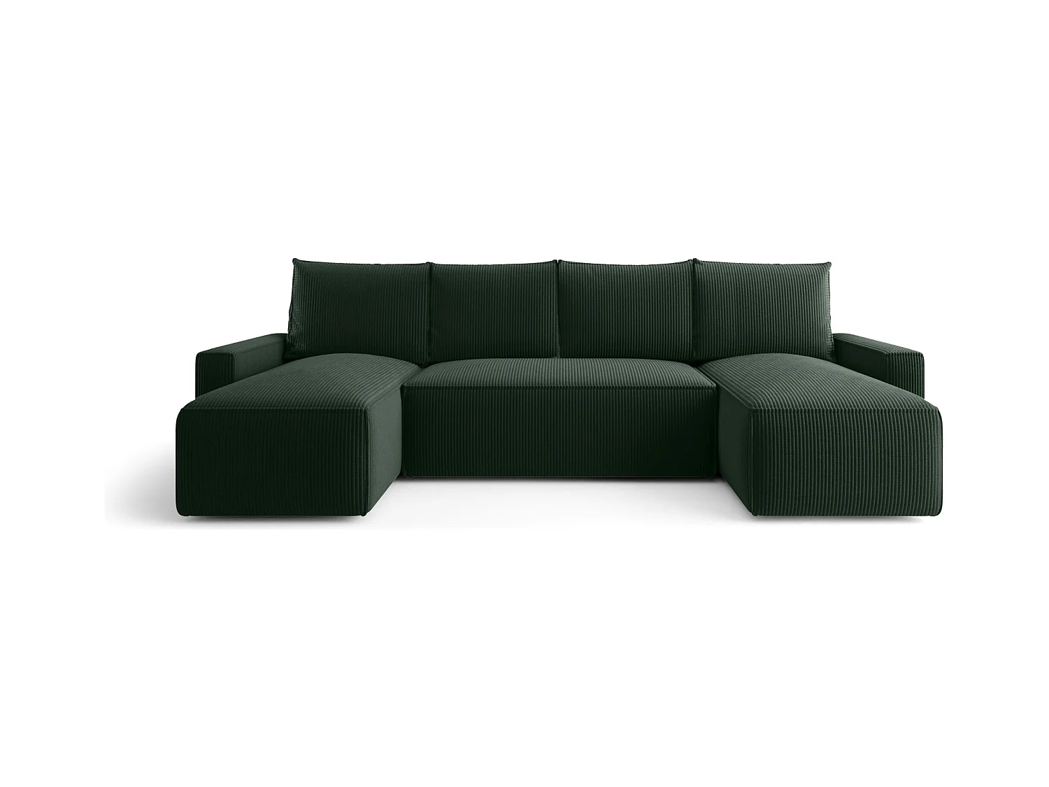 ECKSOFA mit Schlaffunktion SAVIO U Poso 14 Dunkelgrün U-Form Sofa mit Stauraum Bettkasten Wohnzimmersofa Couch Sofa Bettsofa Bettkasten Bettcouch