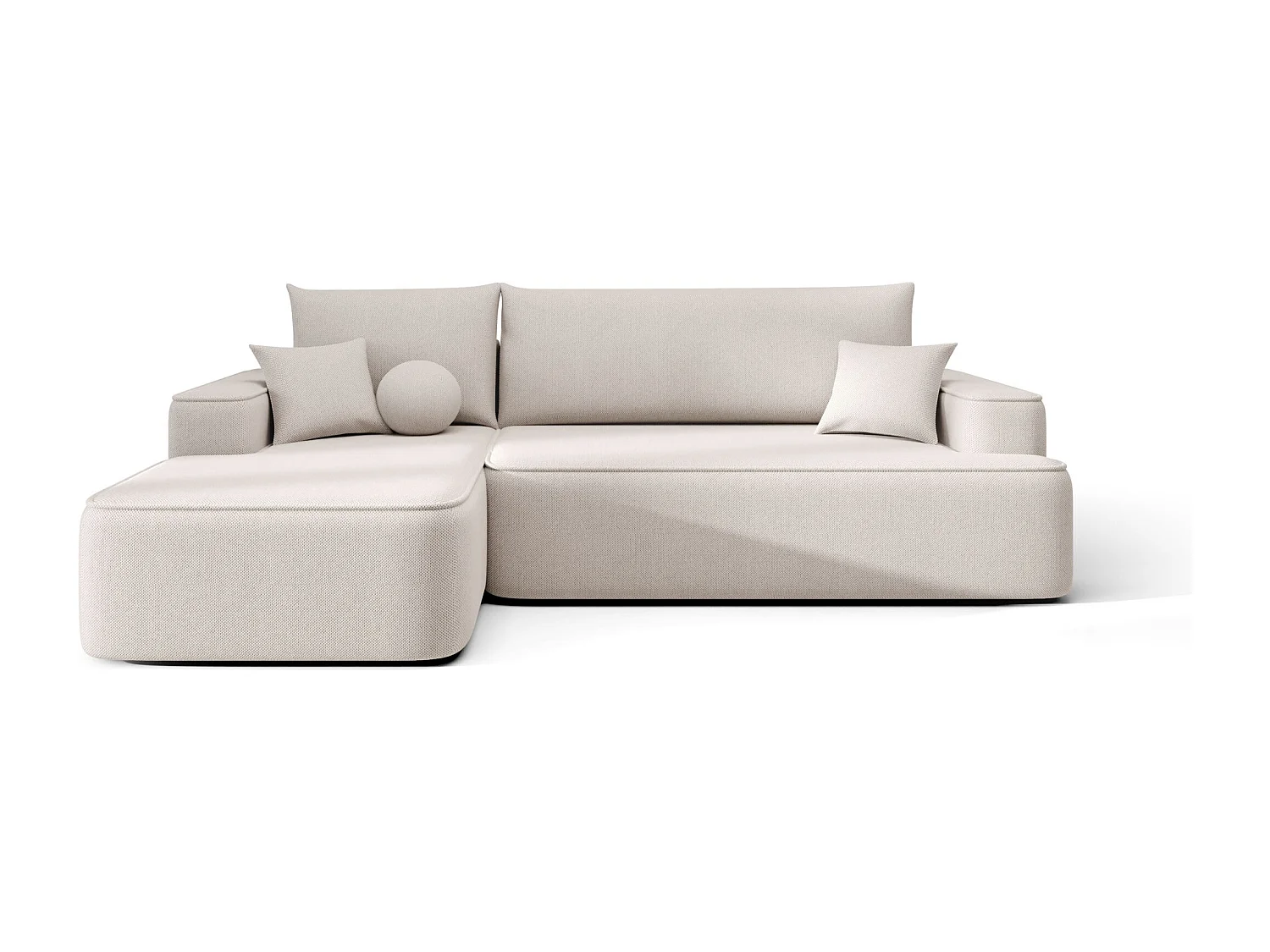 ECKSOFA mit Schlaffunktion FIGO Curio 02 Creme Links L-Form Sofa mit Stauraum Bettkasten Wohnzimmersofa Couch Sofa Bettsofa Bettkasten Bettcouch