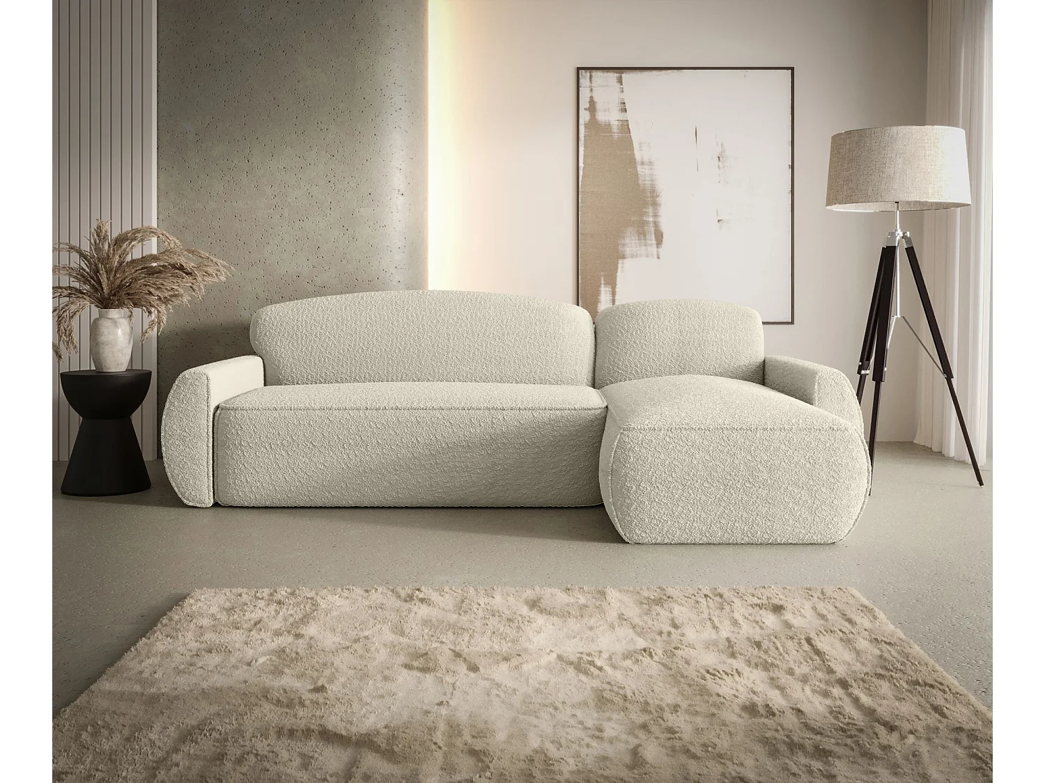 ECKSOFA mit Schlaffunktion LUCAS Quelle 03 Beige Rechts L-Form Sofa mit Stauraum Bettkasten Wohnzimmersofa Couch Sofa Bettsofa Bettkasten Bettcouch