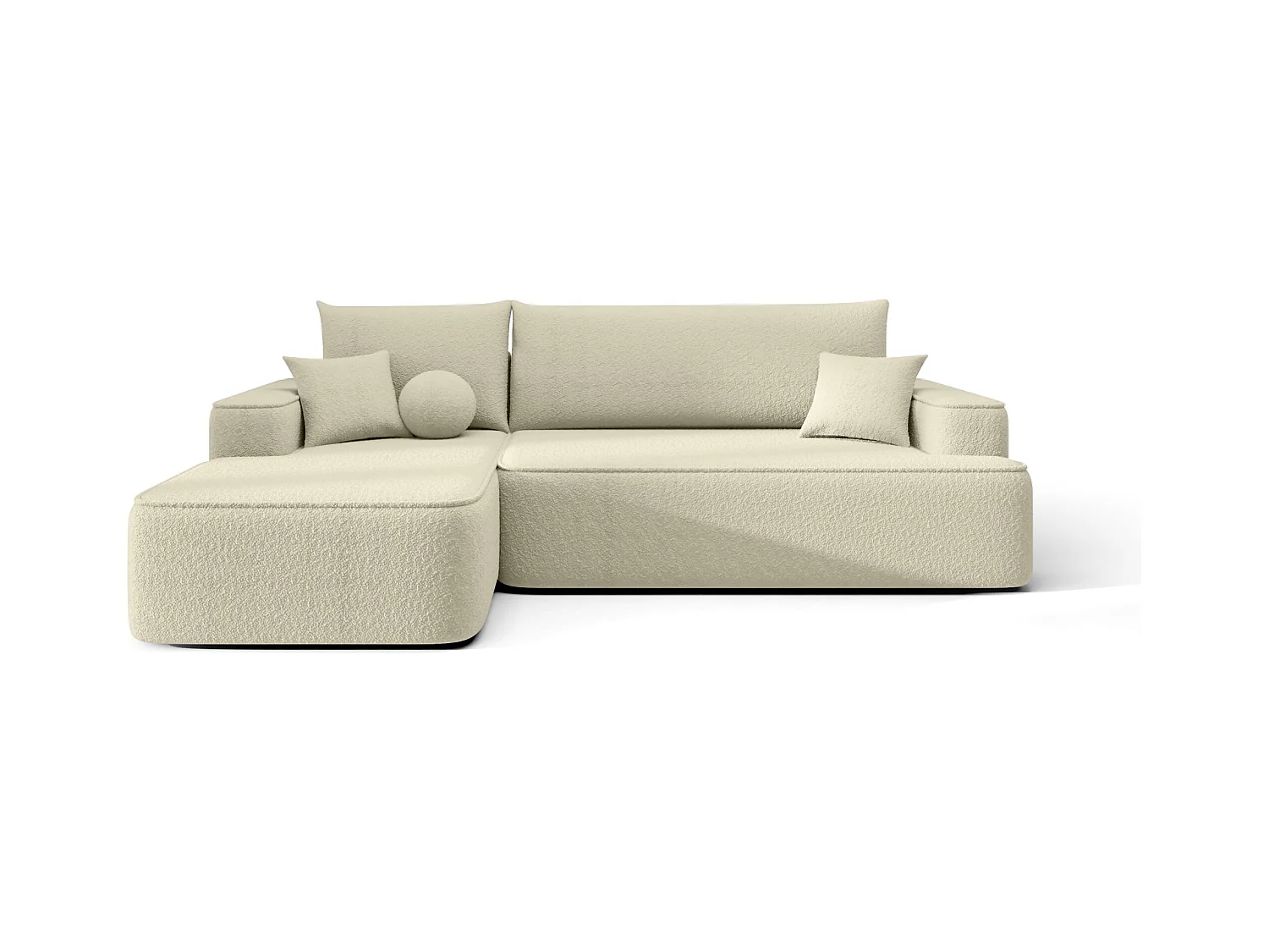 ECKSOFA mit Schlaffunktion FIGO Quelle 02 Ecru Links L-Form Sofa mit Stauraum Bettkasten Wohnzimmersofa Couch Sofa Bettsofa Bettkasten Bettcouch