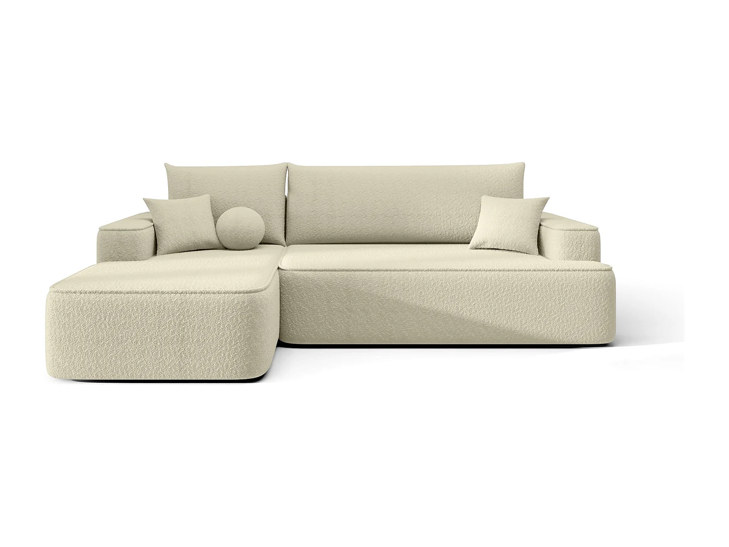 ECKSOFA mit Schlaffunktion FIGO Quelle 02 Ecru Links L-Form Sofa mit Stauraum Bettkasten Wohnzimmersofa Couch Sofa Bettsofa Bettkasten Bettcouch