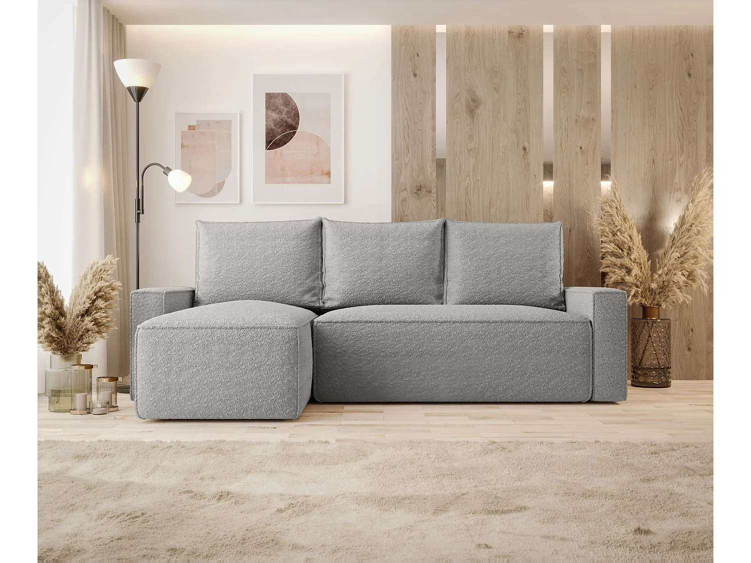 ECKSOFA mit Schlaffunktion SAVIO Quelle 83 Grau Links L-Form Sofa mit Stauraum Bettkasten Wohnzimmersofa Couch Sofa Bettsofa Bettkasten Bettcouch