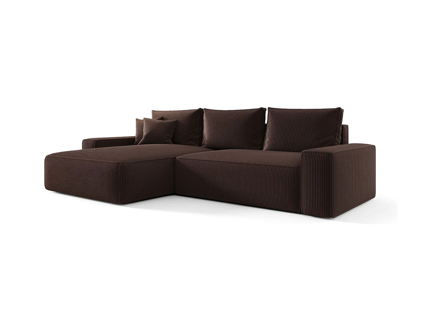 ECKSOFA MONA mit Schlaffunktion POSO 06 Braun Links L-Form Sofa mit Stauraum Bettkasten Wohnzimmersofa Couch Sofa Bettsofa Bettkasten Bettcouch