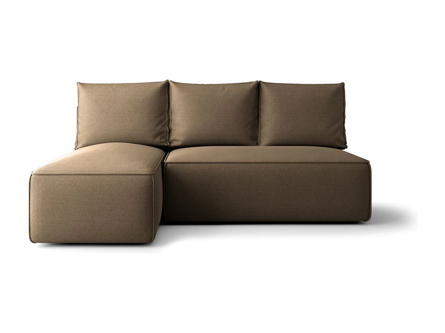 Narożnik z funkcją spania SAVIO MINI Curio 20 brązowy lewy sofa w kształcie L z pojemnikiem na pościel sofa do salonu, sofa rozkładana, sofa z pojemnikiem