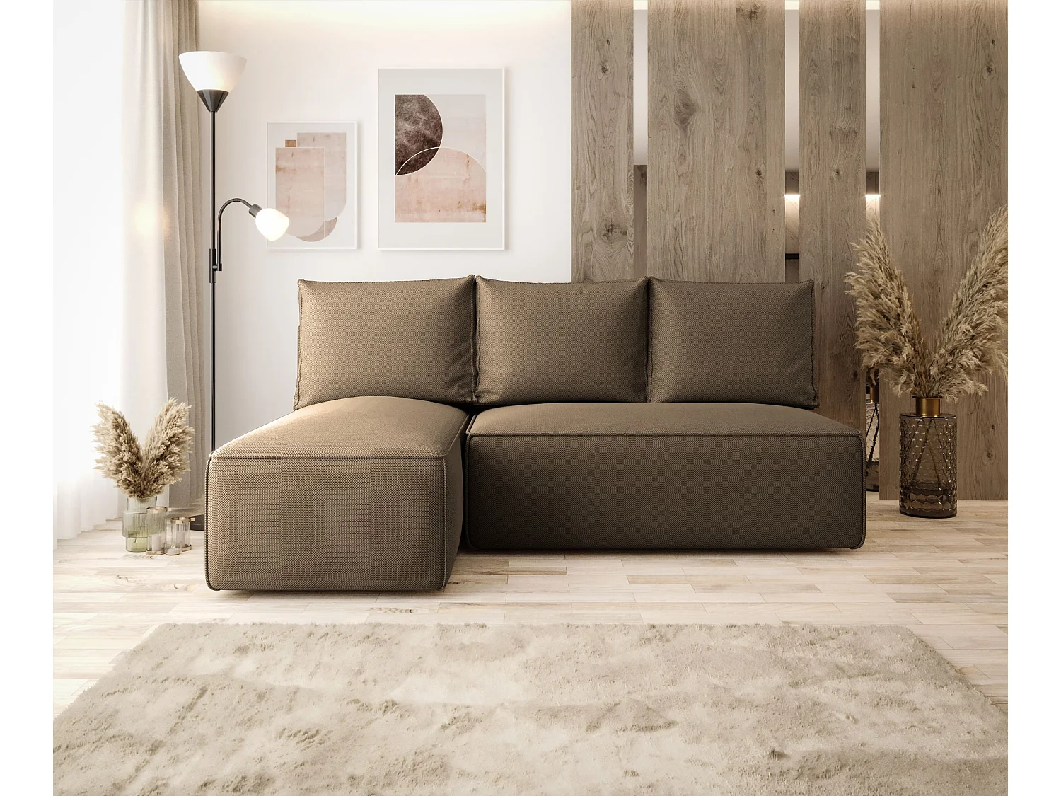 ECKSOFA mit Schlaffunktion SAVIO MINI Curio 20 Braun Links L-Form Sofa mit Stauraum Bettkasten Wohnzimmersofa Couch Sofa Bettsofa Bettkasten Bettcouch