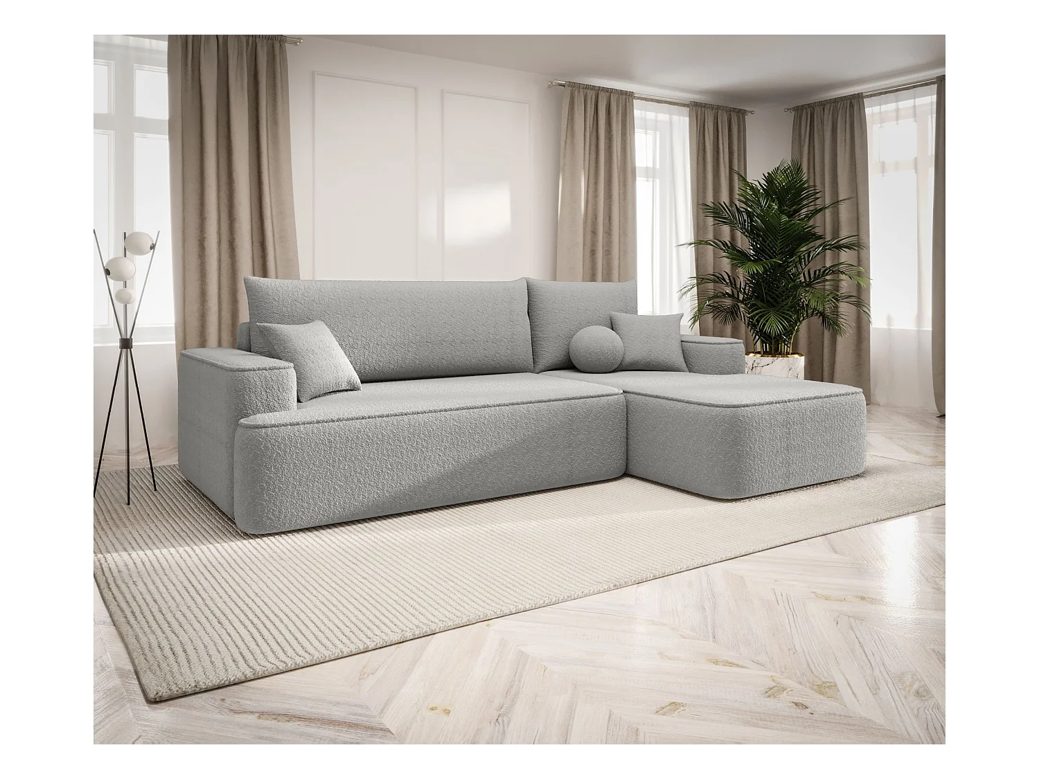 HOEKBANK FIGO met slaapfunctie Quelle 83 Rechts L-vorm bank met opbergruimte, slaapbank, woonkamerbank