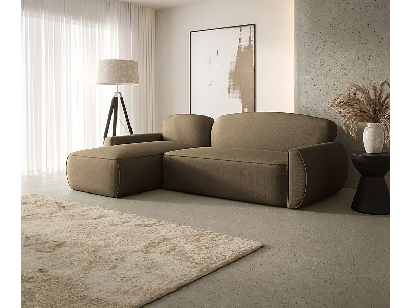 ECKSOFA mit Schlaffunktion LUCAS Curio 20 Braun Links L-Form Sofa mit Stauraum Bettkasten Wohnzimmersofa Couch Sofa Bettsofa Bettkasten Bettcouch