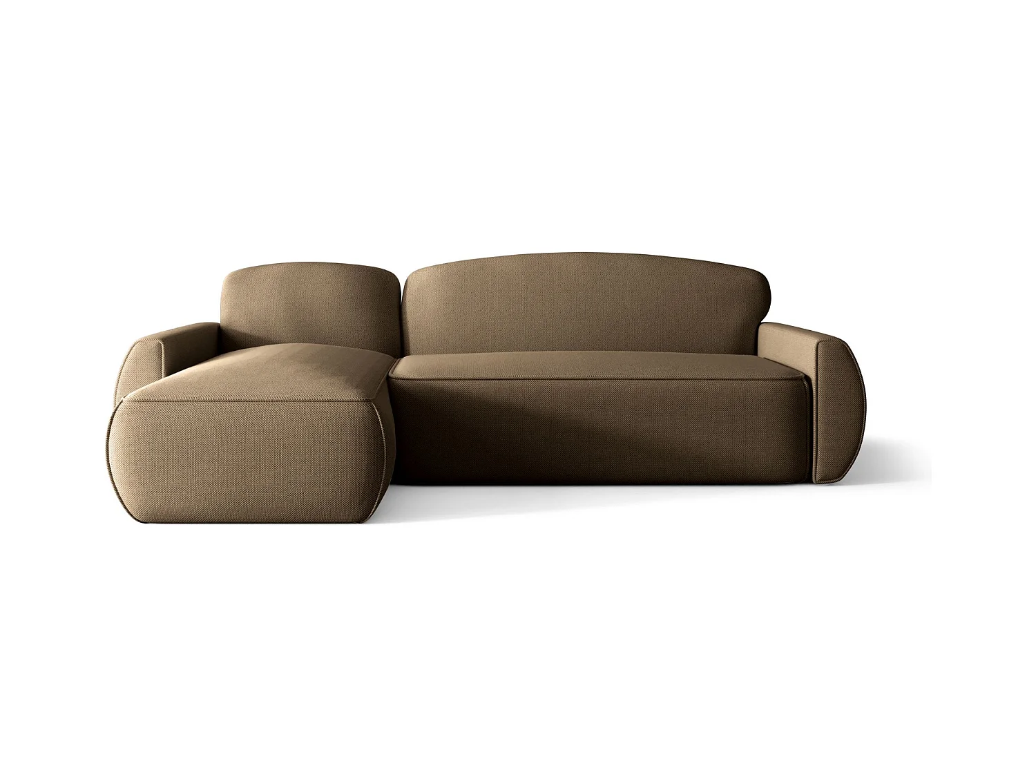 Hoekbank met slaapfunctie LUCAS Curio 20 bruin links L-vormige bank met opbergruimte woonkamerbank, slaapbank, bank met opbergruimte