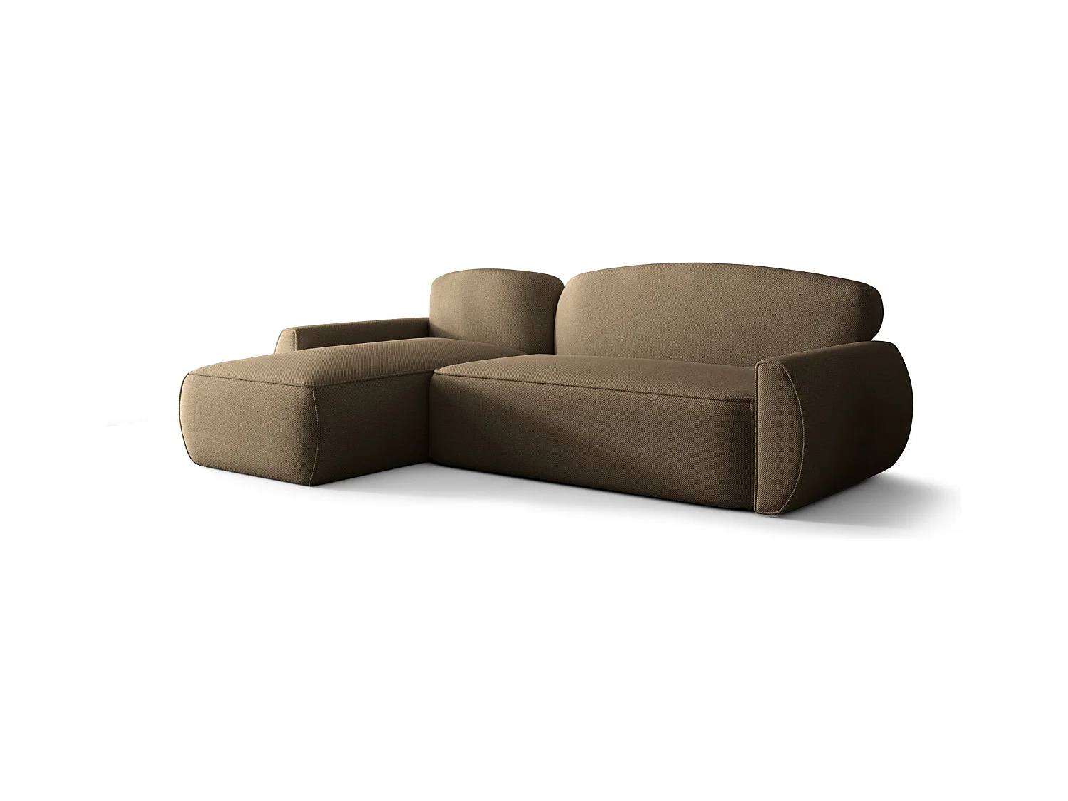 Hoekbank met slaapfunctie LUCAS Curio 20 bruin links L-vormige bank met opbergruimte woonkamerbank, slaapbank, bank met opbergruimte