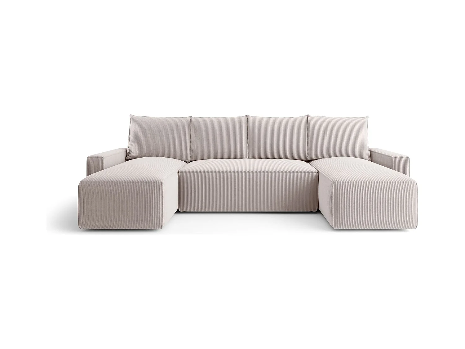 ECKSOFA mit Schlaffunktion SAVIO U Poso 100 Ecru U-Form Sofa mit Stauraum Bettkasten Wohnzimmersofa Couch Sofa Bettsofa Bettkasten Bettcouch